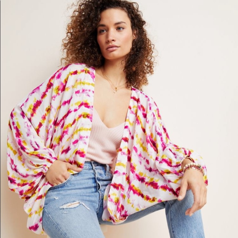 NWT Anthropologie Dip-dyed Cocoon Kimono One Size